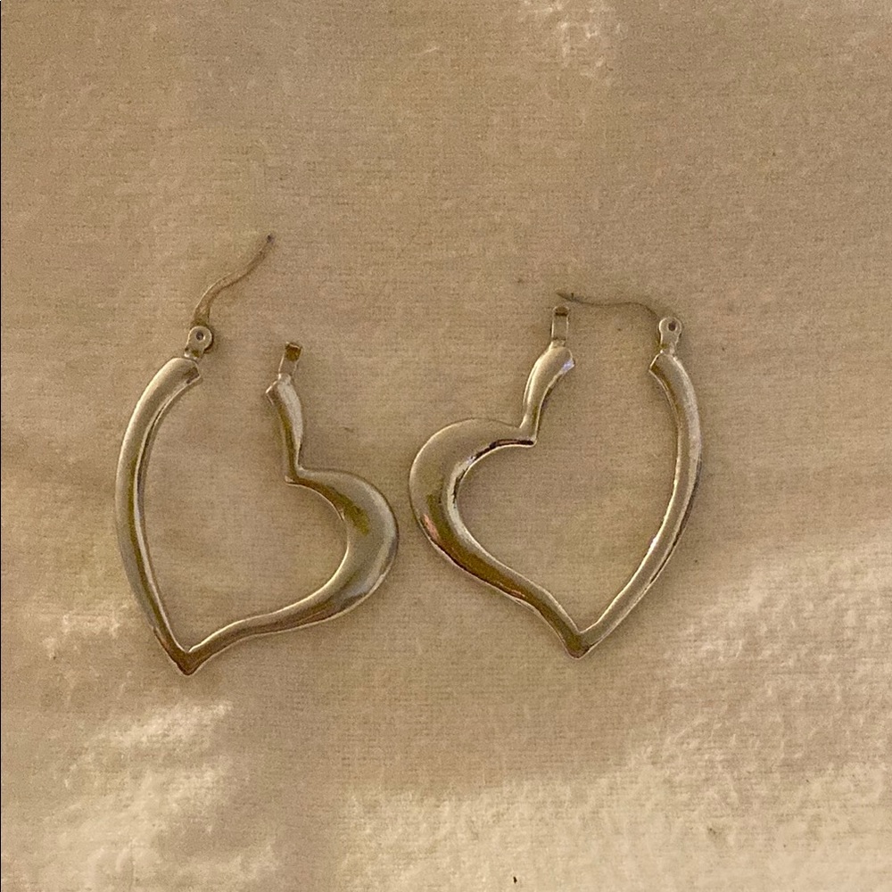 Silver Heart-Shaped Earrings